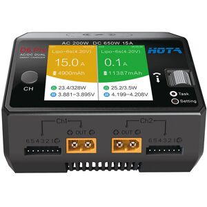 Chargeur Lipo HOTA D6 Pro AC 200W DC 650W 15A*2 à double canal avec charge sans fil pour batterie NiZn/Nicd/NiMH - Publicité