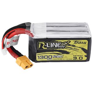 Batterie LiPo TATTU R-LINE V3.0 6S 22.2V 1300mAh 120C 6S1P avec prise XT60 pour drone Mark5 HD Nazgul5 V3 RC FPV Racing