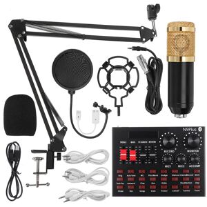Carte son professionnelle LEORY N9 + kit de microphone à condensateur d'enregistrement BM800 avec suspension