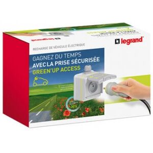 Pret a poser green'up access - 1 prise securisee recharge vehicule electrique - 1 disjoncteur differentiel - legrand 090476