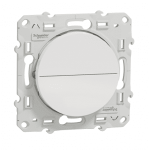 Poussoir blanc 2 boutons - montee/descente pour volets-roulants - odace schneider electric s520207