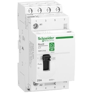 Resi9 - contacteur heures creuses - 4no - 25a - commande manuelle schneider electric r9pcth4