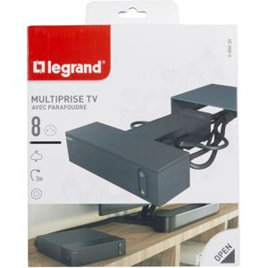 Legrand Rallonge multiprise pour espace tv - 4 prises 2p+t - 4 prises 2p 16a - interrupteur et parafoudre - legrand 049430