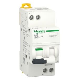 Disjoncteur differentiel acti9 - idd40t - 1 p+n 20a type ac 4500a/6ka 30ma schneider electric a9da2620