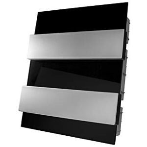 LATRANS Delux Petit répartiteur encastrable moderne 8, 12 et 24 modules Pour montage mural 1 rangée et 2 rangées IP4x (24 modules en verre noir) - Publicité