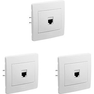 Prise rj45 - Prise Ethernet - Bloc prise - Prise rj45 cat 6 - Prise  ethernet murale - Prise murale - Gamme Blok - Prise Rj45 Couleur Blanc -  Debflex