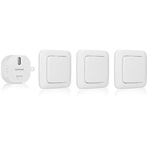 Smartwares Kit domotique Interrupteur sans Fil Plug & Connect pour Chambre à Coucher 3 Interrupteurs simples et 1 module encastrable SH4-99567 Blanc - Publicité