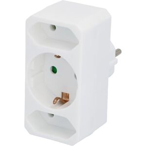 Unitec /Adaptateur Euro Schuko, 1 x Schuko, 2 x Euro, 1 pièce, Blanc, 43426l - Publicité