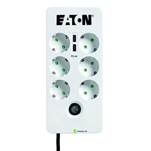 Eaton Protection Box 6 USB DIN Protection Contre Les surtensions CA 220-250 V 2500 Watt connecteurs de Sortie : 6 Blanc - Publicité
