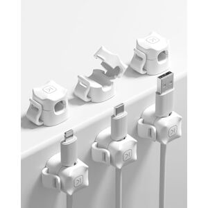 Kuulaa Clips Câble,Organisateurs de Câbles de Burea Range Câbles Fixe Câble Adhésif Support Attache-Câble Rangement management Cordon de Bureau pour Câbles de Chargeur/Souris/Écouteur (6, Blanc) - Publicité