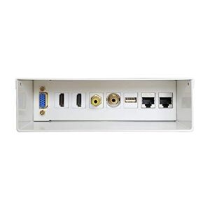 AISENS Boite DE CONNEXIONS Audiovisual VGA+2XHDMI+JACK3.5+RCA+1XUSB+2XRJ45 Cat.6A STP, Blanc - Publicité