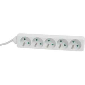 DEBFLEX Multiple-Bloc Electrique 716973 Rallonge MultIPrise 5 Prises 2P+T-Cordon 1 mètre Pegboardable-Blanc - Publicité