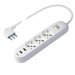 Prolongateur multiprise Premium-Line avec parasurtenseur 60.000A avec  chargeur USB 6 prises noir 3m H05VV-F 3G1,5 *BE*