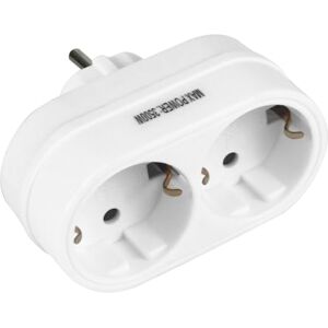 Amig 3209 – Adaptateur Schuko 2 voies Prise Terre 250 A Blanc Blister - Publicité