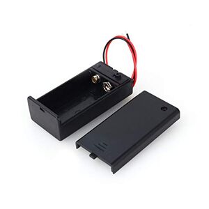 Omabeta Boîtier de support de batterie 9V Volt PP3 Boîtier CC avec interrupteur marche/arrêt de fil avec couvercle pour batteries 9V Standard Source d'alimentation externe - Publicité