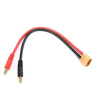 Dilwe RC Charge de la Batterie Câble, Adaptateur 12AWG Câble 22cm XT60 à 4 Mm Fiche Banane Câble de Charge XT60 Connecteur Mâle à 4 Mm Fiche Banane pour Chargeur de Batterie B6 LiPo - Publicité