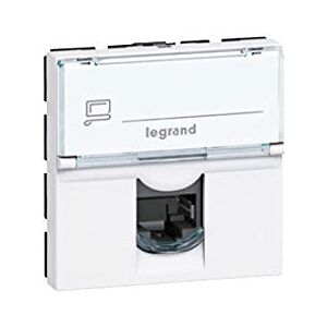 Legrand 078604 Adaptateur RJ45 mosaïque pour 1 connecteur keystone 2 modules Blanc - Publicité