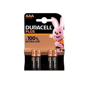 Duracell 4 x  AAA Plus (1 blister de 4 batteries) 4 piles mini stylet (LR03/MN2400) - Publicité
