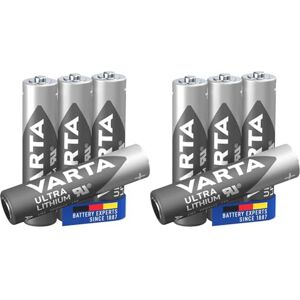 Varta Lithium AAA Micro LR03 Batteries (4-Pack) Ideal for Digital Cameras, Toys, GPS Devices, Sporting and Outdoor Applications (Lot de 2) - Publicité