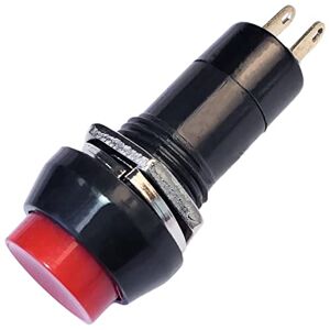 AERZETIX – C10618 Commutateur/interrupteur SPST-NO 1A/250VAC à bouton poussoir rond momentané OFF-ON 1 position stable couleur noir/rouge en plastique - Publicité