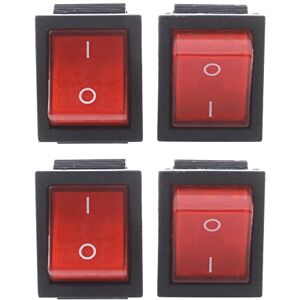 loveless 16A/250VAC 20A/125VAC Voyant Rouge 4 Broches ON/OFF DPST Interrupteur A Bascule 4 Pcs - Publicité