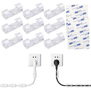 NATUCE 32PCS 10mm Clips Câbles Adhésifs, Rangement de Câbles, Gestion de Câble pour Organiseur de Fils Electriques pour TV, Chargeur, Voiture, PC, Bureau, Maison, Organiseur Bureau, Cordon Électrique - Publicité