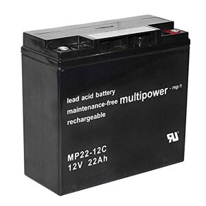 Multipower Batterie au plomb MP22-12C Pb 12 V 22 Ah 22 000 mAh résistant aux cycles M5 - Publicité