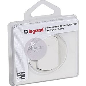 Legrand Interrupteur Simple ou Va-et-vient + Plaque Céliane Soft 10A Commande d'Eclairage Complète Prêt à Installer Fabriqué En France Blanc - Publicité