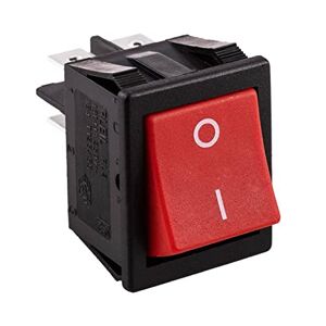 ELCART Interrupteur bipolaire à bascule DPST bipolaire ON-OFF avec bouton rouge et bornes faston 6,35 mm, trou de montage 31 x 22,7 mm, 250 V 15 A - Publicité