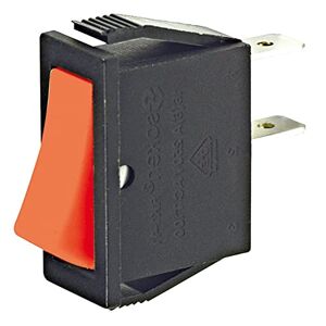 ELCART Interrupteur unipolaire SPST unipolaire (ON)-OFF avec bouton rouge et bornes faston 6,35 mm, trou de montage 28,1 x 10,5 mm, 250 V 16 A - Publicité