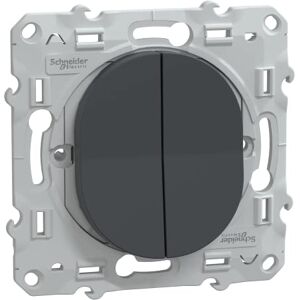 Schneider Electric Ovalis double va et vient 10AX Anthracite S340214 - Publicité