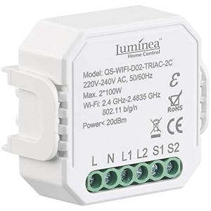 Luminea Double interrupteur & variateur connecté encastré à commandes vocales [ Home Control] - Publicité