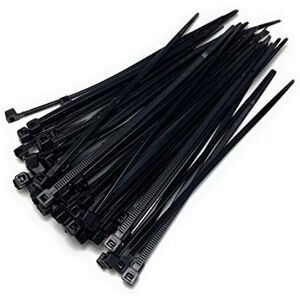 On1shelf Lot of 100 small standard cable ties in nylon zip 2.5 mm wide 100mm length noir - Publicité