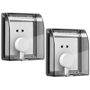 Fhioevt 2 Pièces Cache Interrupteur Murale Autocollant Type 86 Cache Prise Etanche Electrique Murale Transparent Protection de Prise Étanche pour Salle de Bain et Cuisine Prise - Publicité