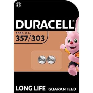 Duracell 2 x  357/303 (1 ampoule de 2 batteries) 2 piles (SR44/V357/V303/SR44W/SR44SW) - Publicité