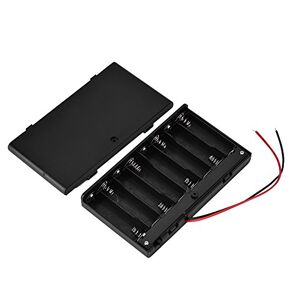 Zerone 12V 8 × AA boîtier de Support de Batterie, boîte de Stockage de Batterie ABS avec swith en Noir - Publicité