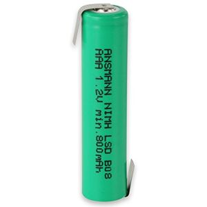 Ansmann Batterie NiMH à faible autodécharge Haut plat Avec des étiquettes AAA 800mAh Vert - Publicité