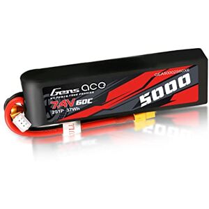 Gens ace 2S Lipo Batterie 5000mAh 7.4V 60C 2S RC Batterie lipo avec connecteur XT60 pour Most 1/8,1/10 Scale RC Cars - Publicité