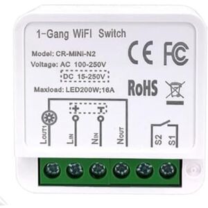 MHCOZY Module d'interrupteur WIFI Tuya Smart Life APP Télécommande,Interrupteur d'éclairage intelligent DIY, Compatible avec Alexa Google Home 1/2 Canal 16A - Publicité