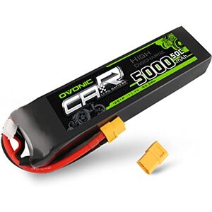 OVONIC 3s Lipo Batterie 5000mAh 50C 11.1V avec Connecteur XT60 Compatible avec RC Avion RC Hélicoptère RC Voiture RC Bateau Hobby (Un connecteur TRX supplémentaire) - Publicité