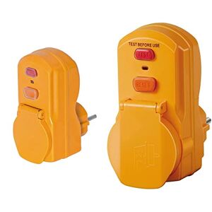 Brennenstuhl Adaptateur jaune avec protection différentielle 30mA (IP54) & 1290660 BDI-A 2 30 Adaptateur de Protection personnelle IP54, 230 V, Orange - Publicité