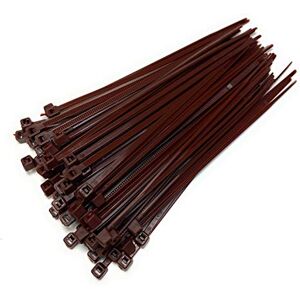 On1shelf Lot of 100 small standard cable ties in nylon zip 2.5 mm wide 160mm length marron - Publicité