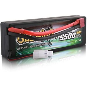 Gens ace 2S Lipo Batterie 5500mAh 7.4V 50C 2S Bashing Series Coque Dure Batterie avec connecteur Deans T pour Most 1/8,1/10 Scale RC Cars - Publicité