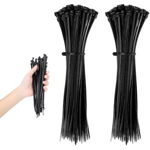 AiQInu 100pcs Attache Cable Electrique, Professionnelles Serre Cable, Collier de Serrage Plastique, Serflex Noir - Publicité