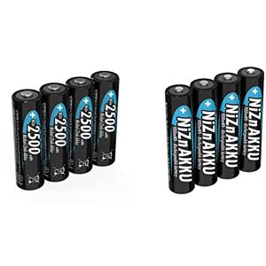 Ansmann Piles Rechargeables NiZn AA 2500 mWh 1,6V (Lot de 4) – Piles Nickel-Zinc ZR6 pour Appareil médical & Piles Rechargeables NiZn AAA 900 mWh 1,6V (Lot de 4) – Piles Nickel-Zinc ZR03 pour - Publicité