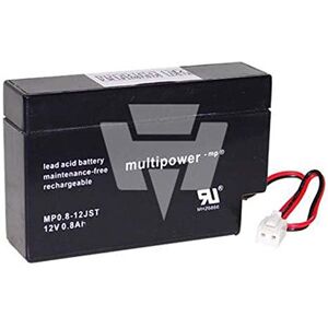 Multipower PB-12-0,8-JST MP0,8-12 Batterie au Plomb 12 V 0,8 Ah en Plomb Non tissé (AGM) (l x H x P) 96 x 62 x 25 mm JST - Publicité