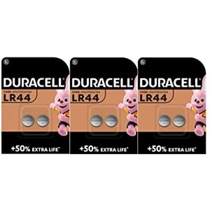 Duracell 6 x  LR44 A76 V13GA 76A (3 ampoules de 2 batteries) 6 piles - Publicité