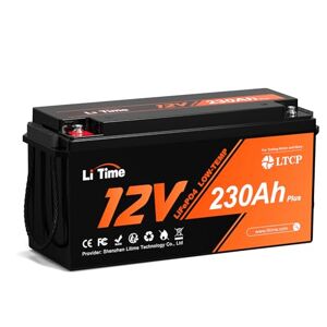 Litime 12V 230Ah Plus Batterie Lifepo4 avec Cryoprotection, Batterie Lithium avec 200A BMS, Max Énergie 2944Wh, Batterie Camping pour Systèmes Solaires Caravanes Bateaux Stockage d'énergie Domestique - Publicité