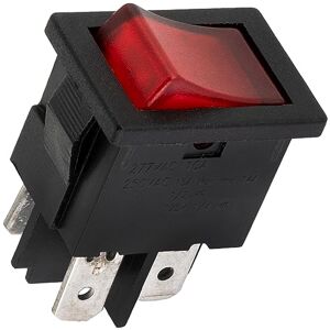 AERZETIX C10749 Commutateur/interrupteur à bascule DPST 10A 250V AC à voyant lumineux 2 positions stables ON-OFF à 4 broches 28/21/15 mm couleur : rouge - Publicité