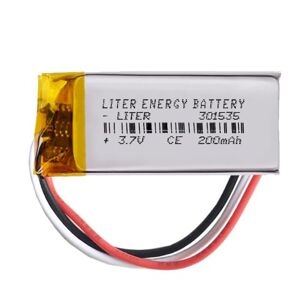 Liter energy battery Batterie 3 Fils 301535 LiPo 3.7V 200mAh 0.74Wh 1S 5C  Rechargeable avec PCM thermistance NTC Montre électronique Ne Convient Pas à la Radiocommande 37x15x3mm (3P 200mAh 301535) - Publicité